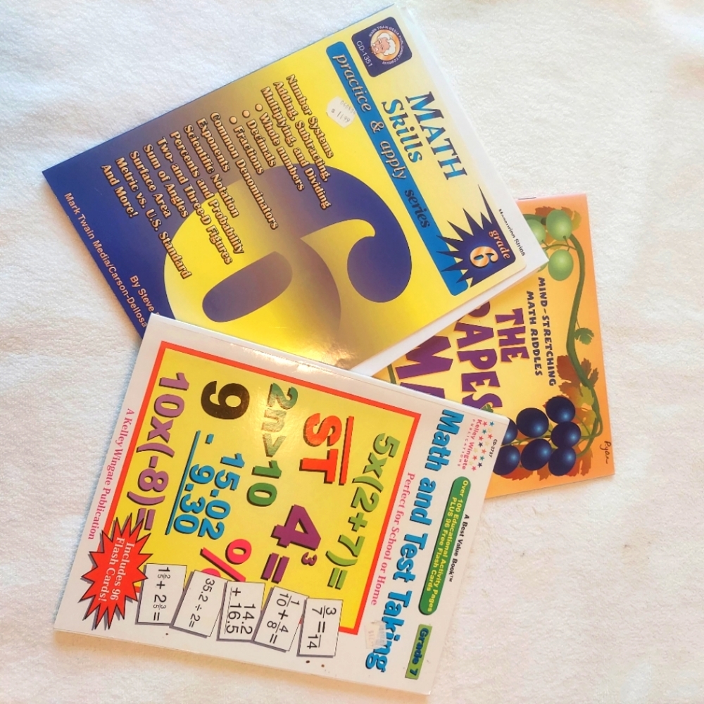 Math books set of 3 grade 6 And 7  Answers In Back Of Book